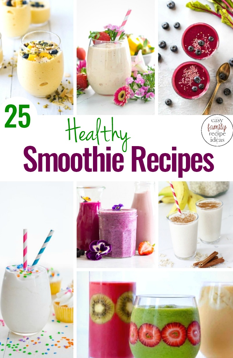 22 Healthy Smoothie Recipes, Easy Healthy Smoothie Recipes, Healthy Smoothies are a quick breakfast on the go, a filling snack, or a perfect protein drink for Kids and Adults, You will find healthy, delicious smoothie recipes including strawberry smoothies, green smoothies, fruit smoothies and protein smoothies. 