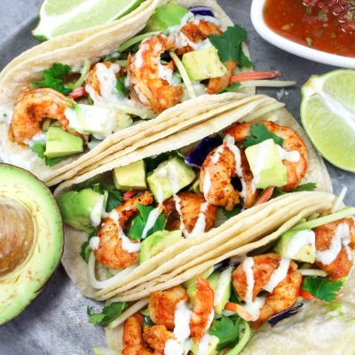 Shrimp Tacos – Easy and Healthy Shrimp Tacos with Cabbage Slaw