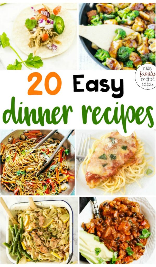These 25 Easy Dinner Recipes is just what you need to get a delicious meal on the table without lots of work. Easy dinner ideas your whole family will enjoy eating. Easy Dinner Recipes for Family,  You'll find sheet pan meals and one-pot meals for easy recipes, instant pot recipes, and  quick 20 minute meals, Family Dinner Menu Ideas