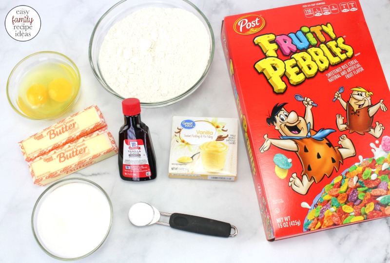 These Fruity Pebbles Cookies are just what every kid wants for a snack. Delicious pudding sugar cookies that are super soft cookies perfect for an afternoon snack or birthday party food. Pudding Cookies that make easy Vanilla Pudding Sugar Cookies