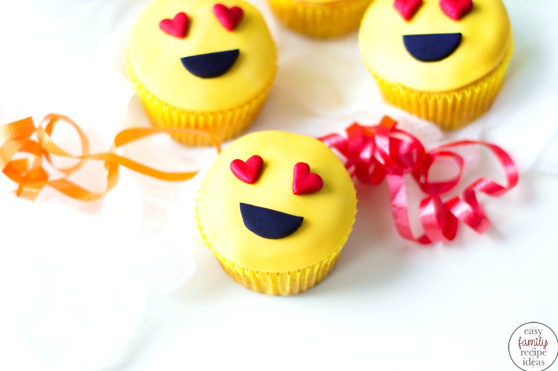 Emoji Cupcake Ideas, These super cute Heart Emoji Cupcakes are sure to bring a smile to your child. Get started with this easy and fun recipe and see How to Make Emoji Cupcakes for fun Birthday Party Food Ideas