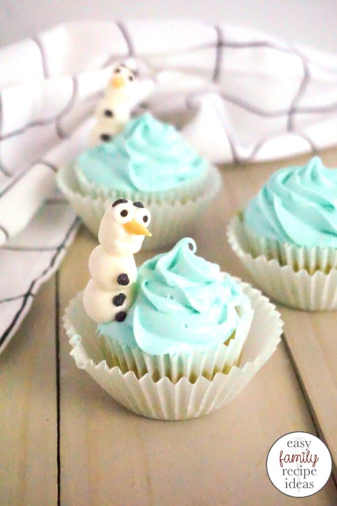 These Olaf Cupcakes are just the best. Having Olaf be the star of the show is so much fun. You're going to love every single bite of these Disney Frozen Cupcakes. Perfect for a Frozen themed birthday party, these Frozen cupcakes are certain to be the hit of the day. Or serve these up for a Disney movie night with the family.