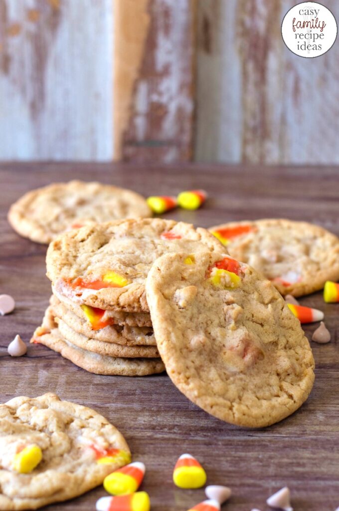 This is the time to make Delicious Peanut Butter Candy Corn Cookies. Simple and addictive Halloween Cookies you and your kids will want to eat every single one. Candy corn cookies recipe, The taste of the peanut butter cookies and candy corn are like a match made in taste bud heaven.  