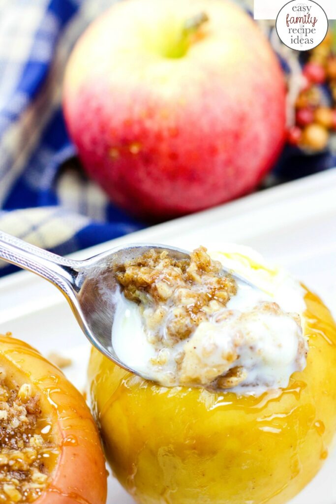 These Crock Pot Baked Apples are the best breakfast, snack, or fall dessert idea, Baked apples are a classic fall recipe and kids and adults love to eat it. Easy Baked Apples Recipe for a delicious fall Crock Pot dessert! Kids can make this recipe it's that simple. 