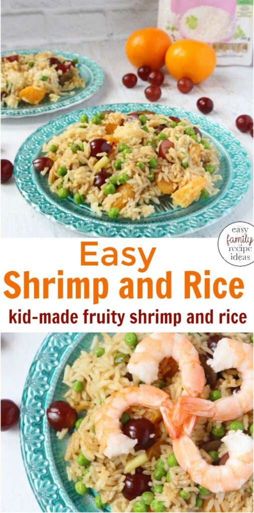 Easy Shrimp and Rice is a delicious and fruity recipe your kids can make. The fresh fruit and jasmine rice adds an amazing flavor to this quick and incredibly delicious dinner recipe. Kid Made Fruity Rice is a go-to 15-minute meal. It's perfect for a quick and easy lunch idea or simple dinner recipe.