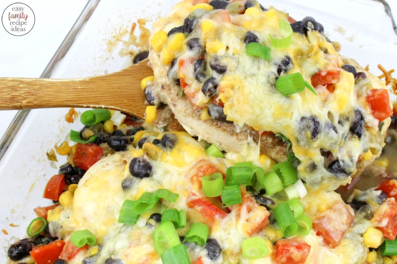 This Southwest Chicken recipe is so simple and easy to make. It's perfect for a family dinner when the weeknights are packed full of activities. A Delicious Southwest Chicken Bake made in one dish. This hearty meal is full of great ingredients and lots of flavorful cheese! Make a Southwest Chicken Bowl Tonight! 