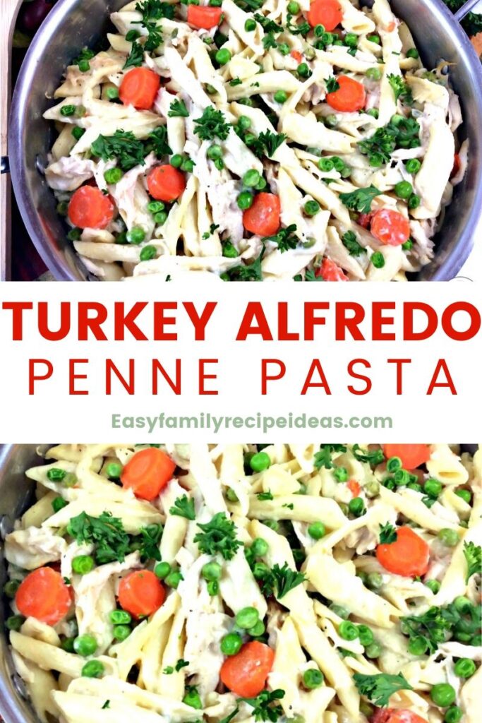 This Turkey Alfredo Penne Pasta Recipe is so simple to make. All you need are a few ingredients for a hearty Alfredo Penne Pasta and you'll be loving each and every bite! This is one delicious Penne Alfredo dish that you'll want to make over and over again. 