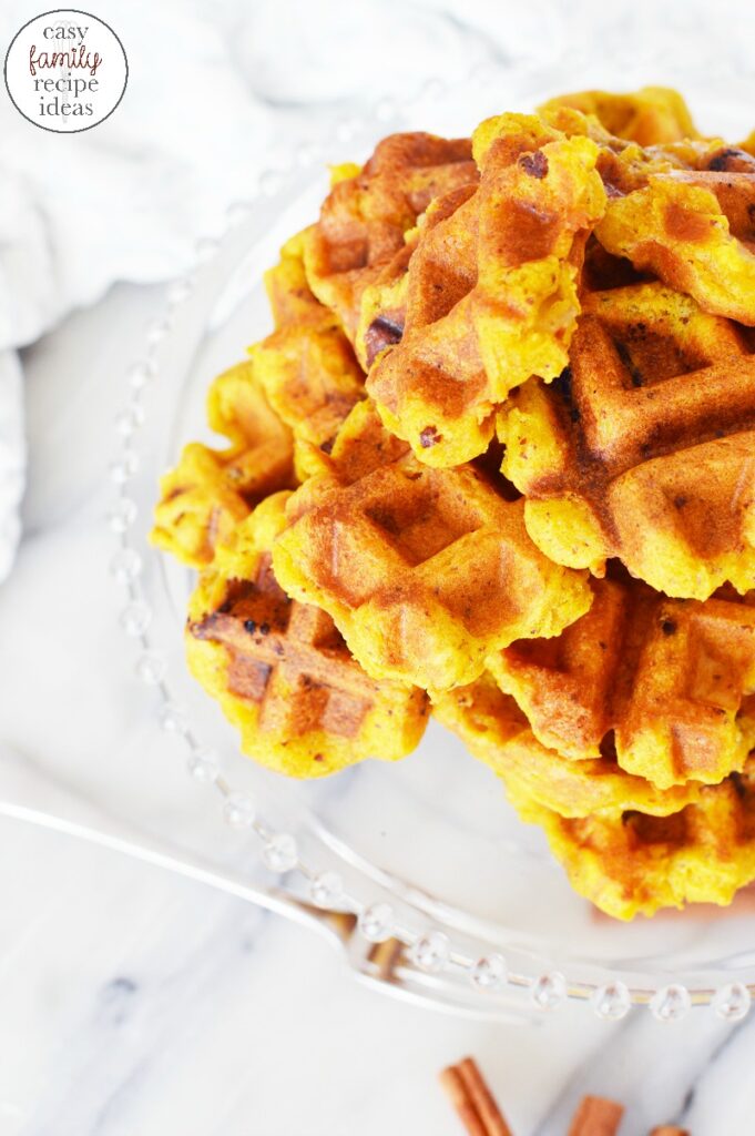 You're going to love the taste and flavor of these Pumpkin Apple Waffles. So good and so simple to make. You'll never want other waffles again! This Easy Pumpkin Waffles Recipe makes a great fall breakfast idea or easy family recipe for any Sunday Brunch. 
