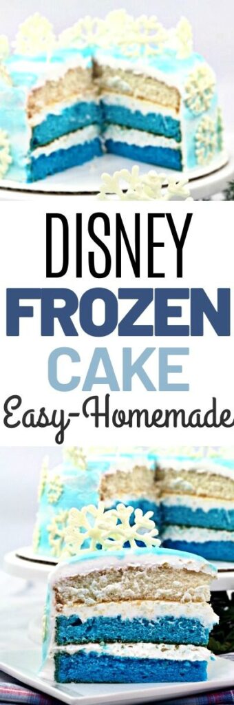 This Disney Frozen Cake is so much fun and a tasty treat to eat. A Frozen Layered Cake is a fun way to celebrate a birthday party or your love of the Frozen movie by eating a delicious homemade Winter Wonderland cake! The Best Easy Frozen Cake Ideas