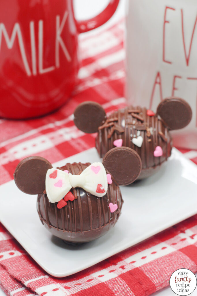 Valentine's Day Mickey Hot Chocolate Bombs, These are the Cutest Minnie and Mickey Hot Chocolate Bombs, so if you are a fan of Disney and want to enjoy a sweet treat, add delicious Disney hot chocolate bombs to your Valentine's Day. 
