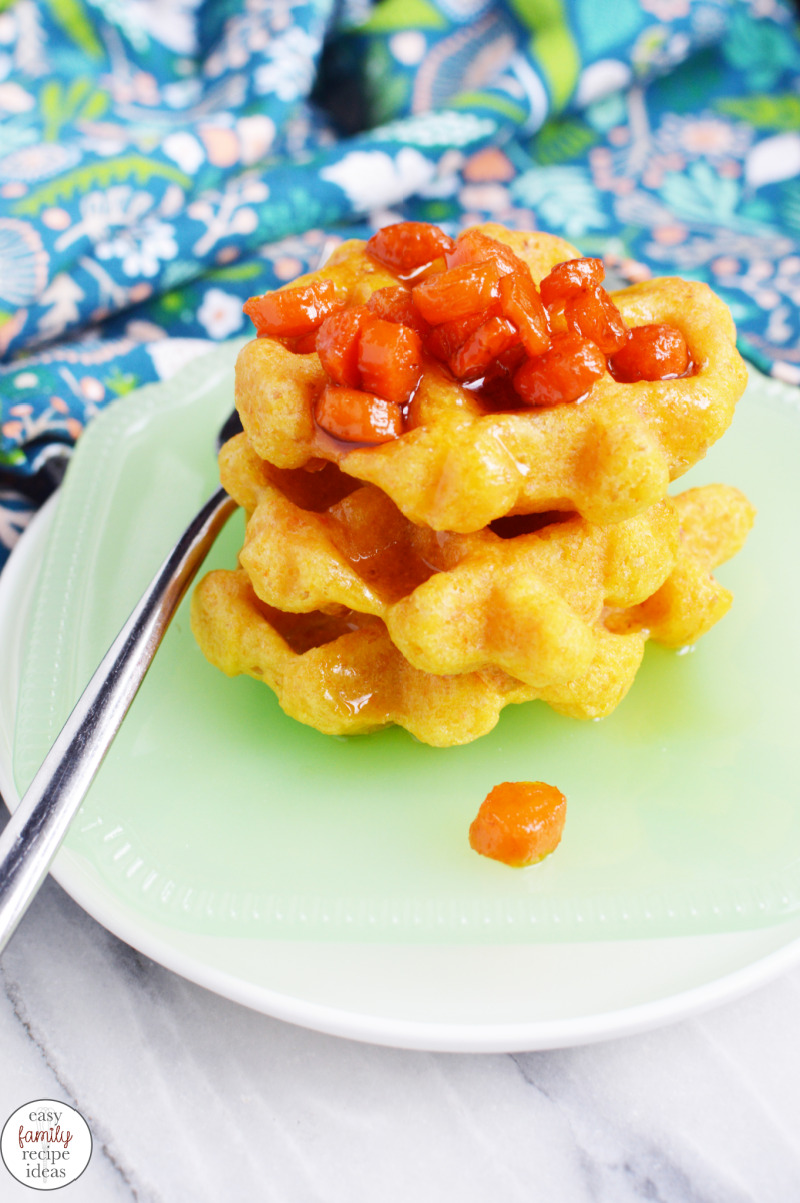 Everyone should make this Gluten Free Carrot Waffle Recipe this spring. This is an Easter brunch favorite and it's so easy to make. Delicious and Healthy Easter Carrot Waffles with only a few ingredients. Make Carrot Puree Waffles for your family for an easy Easter breakfast. Carrot Waffles Toddler