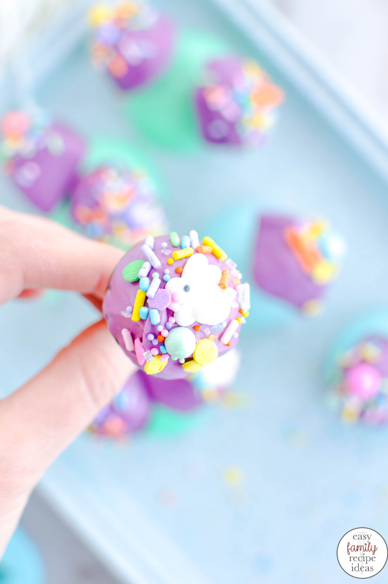 Homemade Chocolate Easter Truffles Recipe, Chocolate truffles are a delicious sweet treat and a favorite for special holidays. Now you can make them with spring colors and sprinkles for Easter with this recipe. Easter Truffles Recipe