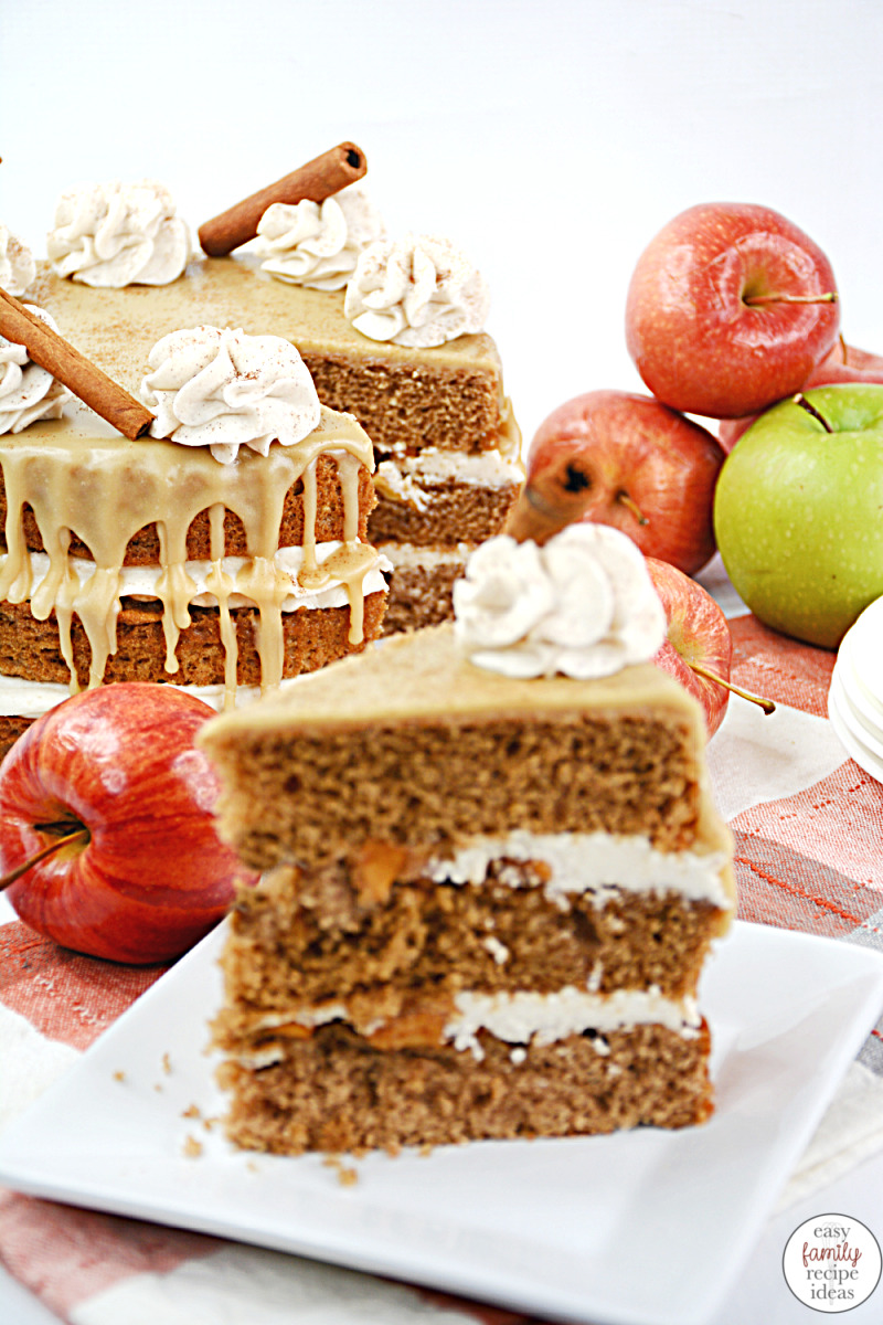 This Apple Pie Cake is sweet and moist. An apple cinnamon cake is a favorite any time of year. This Layered apple cake is filled with soft sweet apples and all the traditional fall spices we love, Find lots of Apple recipes to make at home