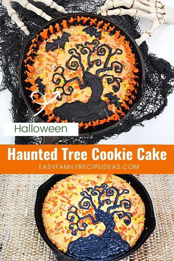 This Halloween cookie cake recipe is a delicious addition to your Halloween Party! If you’re searching for easy Halloween treats for kids, you’re going to love this cookie recipe! It’s a Haunted Tree giant cookie that’s easy to make and perfect for celebrating the fall season 