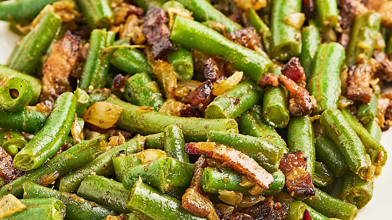 Green beans with bacon and onions.