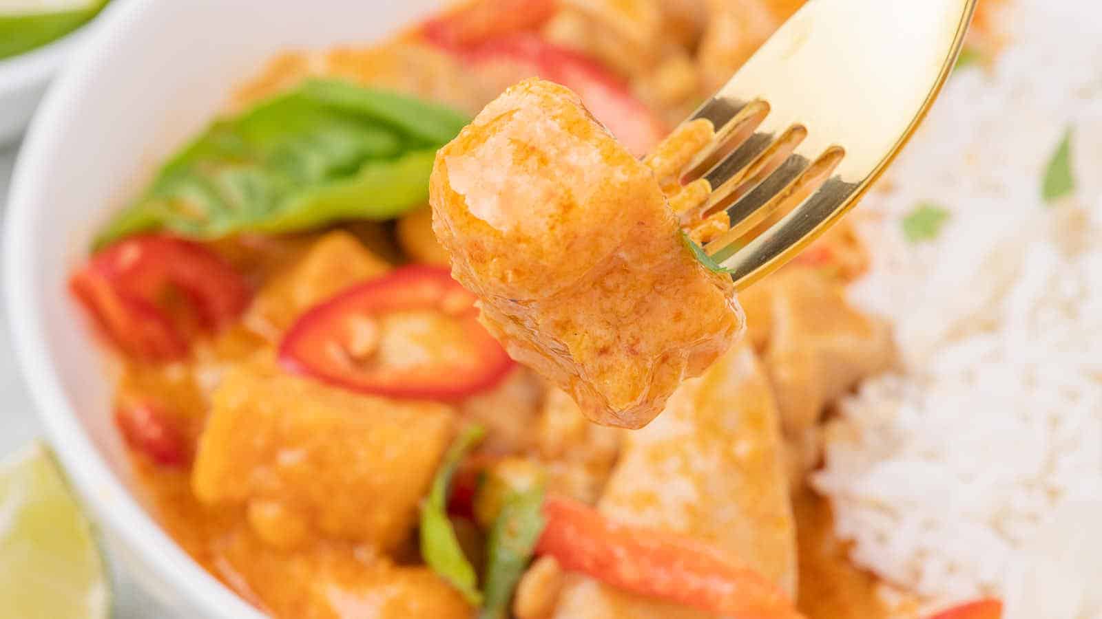 Thai Red Chicken Curry recipe by Cheerful Cook.